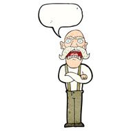 cartoon shocked old man with speech bubble N30