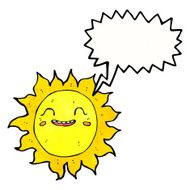 cartoon happy sun with speech bubble N13