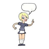 cartoon waitress taking order with speech bubble N21