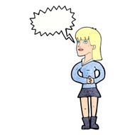 cartoon woman waiting with speech bubble N21