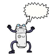 cartoon robot with speech bubble N207