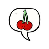 cartoon cherries with speech bubble N3
