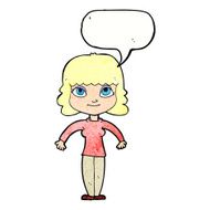cartoon woman shrugging shoulders with speech bubble N529