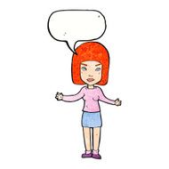 cartoon annoyed woman with speech bubble N194
