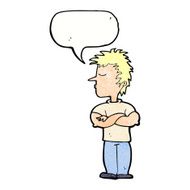cartoon man refusing to listen with speech bubble N9