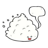 cartoon cloud character with speech bubble N11