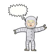 cartoon space man with speech bubble N22