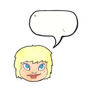 cartoon female face with speech bubble N164