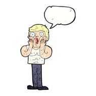 cartoon shocked gym man with speech bubble N20