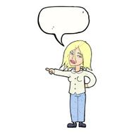 cartoon woman pointing with speech bubble N230