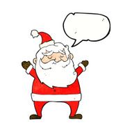 jolly santa cartoon with speech bubble N33