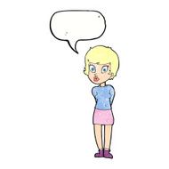 cartoon pretty woman with speech bubble N290