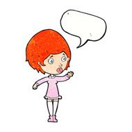 cartoon pretty woman with speech bubble N291
