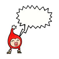 cartoon funny christmas creature with speech bubble N28