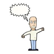 cartoon angry old man with speech bubble N157