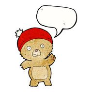 cute cartoon teddy bear with speech bubble N15