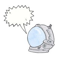cartoon astronaut helmet with speech bubble N35