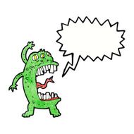 cartoon crazy monster with speech bubble N11