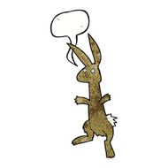 cartoon rabbit with speech bubble N95