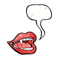 cartoon vampire mouth with speech bubble N29