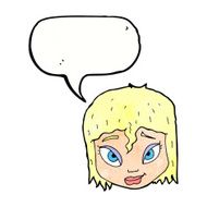 cartoon female face with speech bubble N165