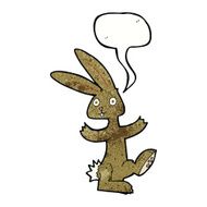cartoon rabbit with speech bubble N96