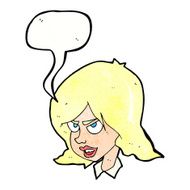 cartoon annoyed woman with speech bubble N195