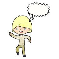 cartoon man pointing with speech bubble N212