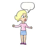 cartoon pretty woman explaining something with speech bubble N11