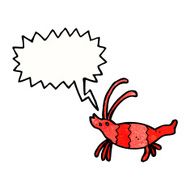 cartoon shrimp with speech bubble N38