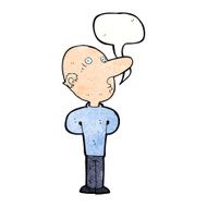 cartoon balding man with speech bubble N21