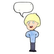 cartoon happy man with speech bubble N488