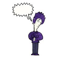 cartoon curious vampire with speech bubble N11