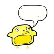 cartoon bird with speech bubble N293