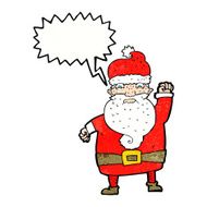 cartoon angry santa claus with speech bubble N22
