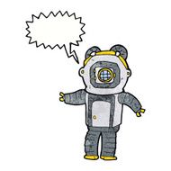 cartoon deep sea diver with speech bubble N33