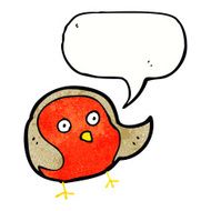 cartoon robin with speech bubble N46