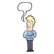 cartoon nervous man with speech bubble N147