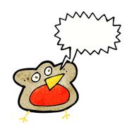 funny cartoon robin with speech bubble N11