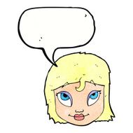 cartoon woman smiling with speech bubble N11