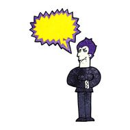 cartoon vampire with speech bubble N131