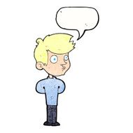 cartoon boy staring with speech bubble N22