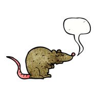 cartoon rat with speech bubble N6