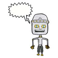 funny cartoon robot with speech bubble N56