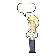 cartoon proud man with speech bubble N30