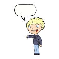 cartoon happy boy laughing with speech bubble N29