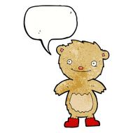 cartoon teddy bear wearing boots with speech bubble N3