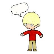 cartoon confused boy with speech bubble N11