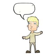 cartoon curious man with speech bubble N73