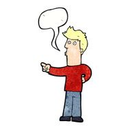 cartoon man pointing with speech bubble N213